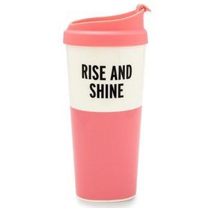 kate spade rise and shine pink thermal tumbler mug cup nwt